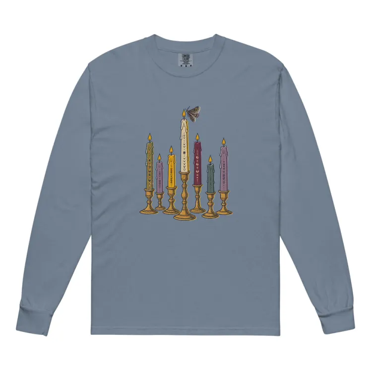The Seven Candles Long Sleeve in Blue Jean.