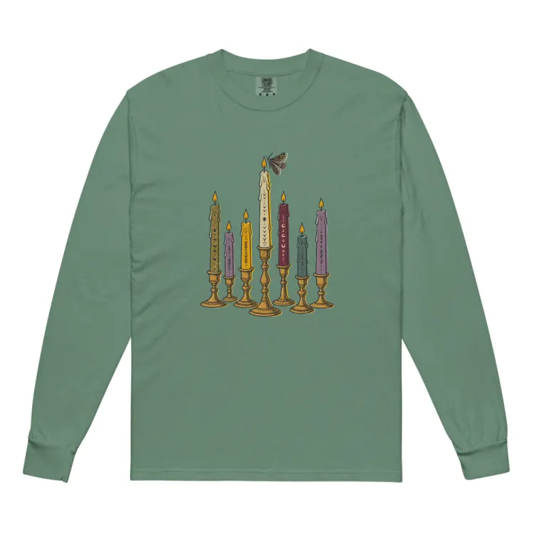 The Seven Candles Long Sleeve in Light Green.