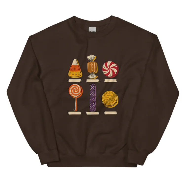 The Specimens of Candy Crewneck in Dark Chocolate.