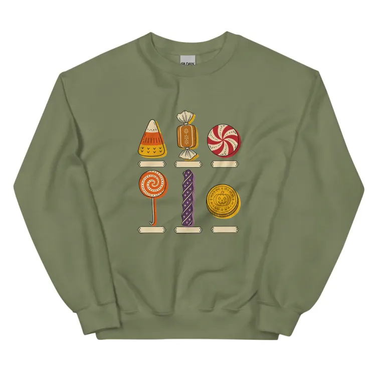 The Specimens of Candy Crewneck in Military Green.