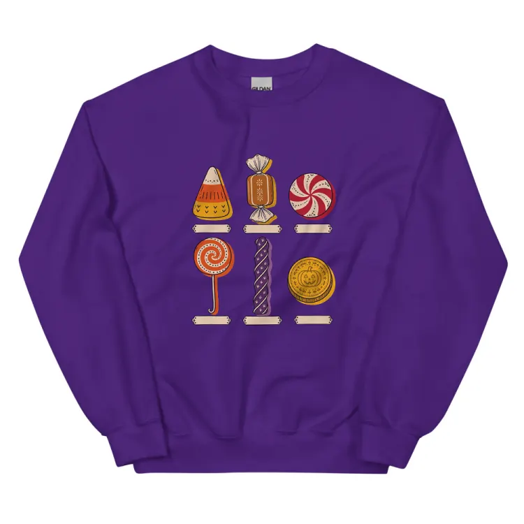 The Specimens of Candy Crewneck in Purple.