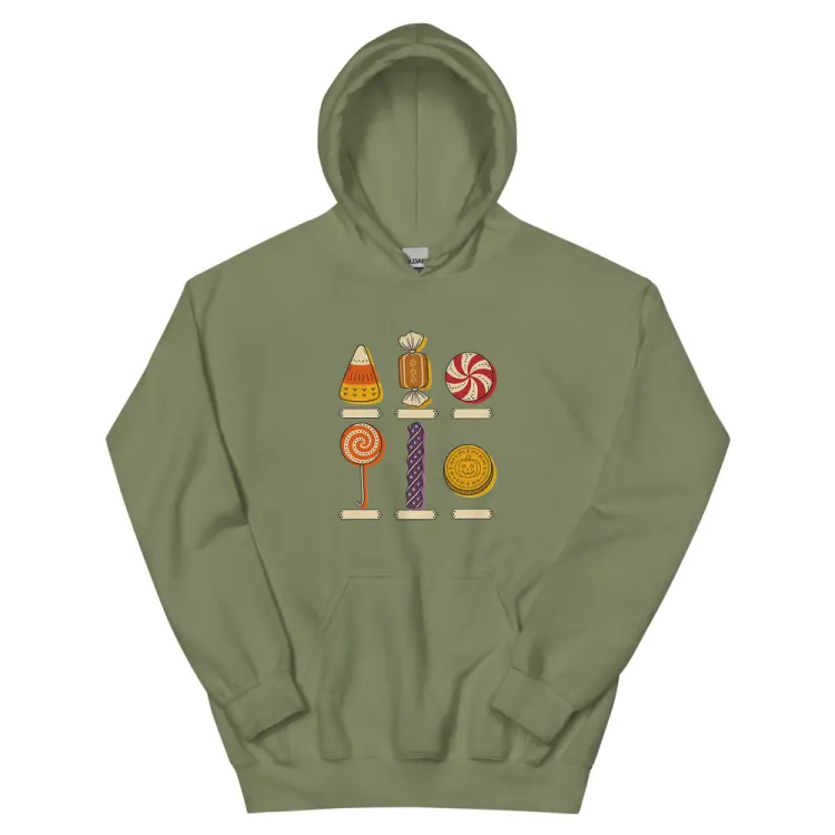 The Specimens of Candy Hoodie in Military Green.