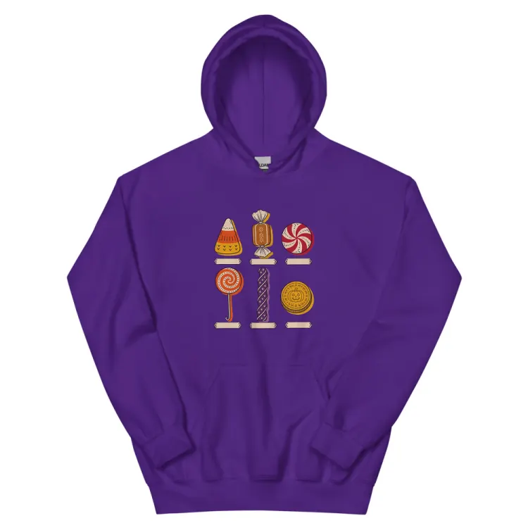 The Specimens of Candy Hoodie in Purple.