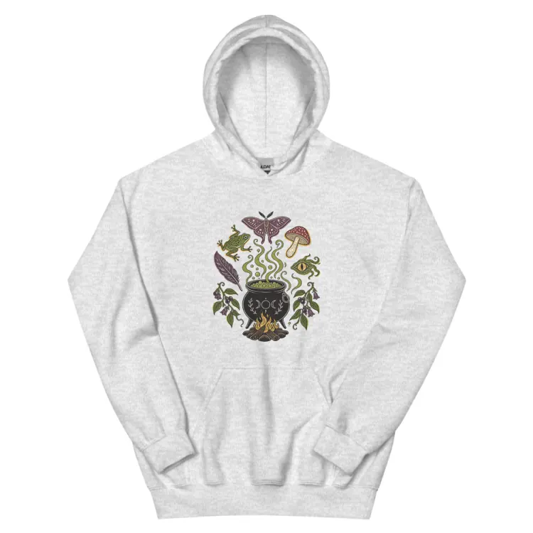 The Cauldron Recipe Hoodie in Ash.