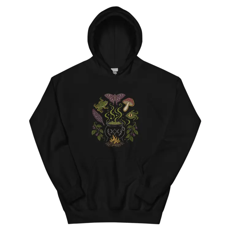 The Cauldron Recipe Hoodie in Black.