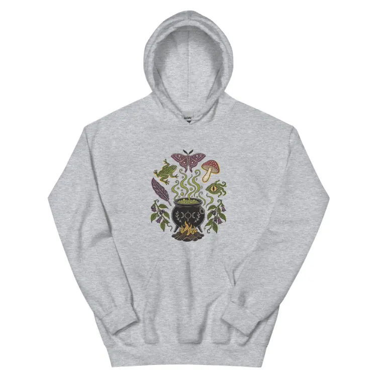 The Cauldron Recipe Hoodie in Sport Grey.