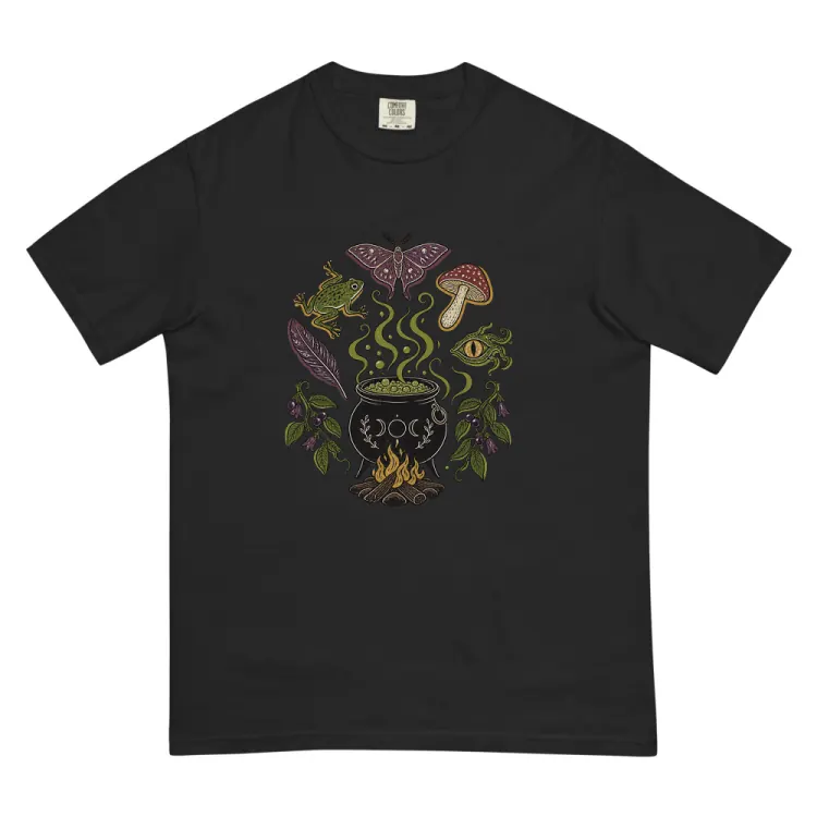 The Cauldron Recipe Tee in Black.