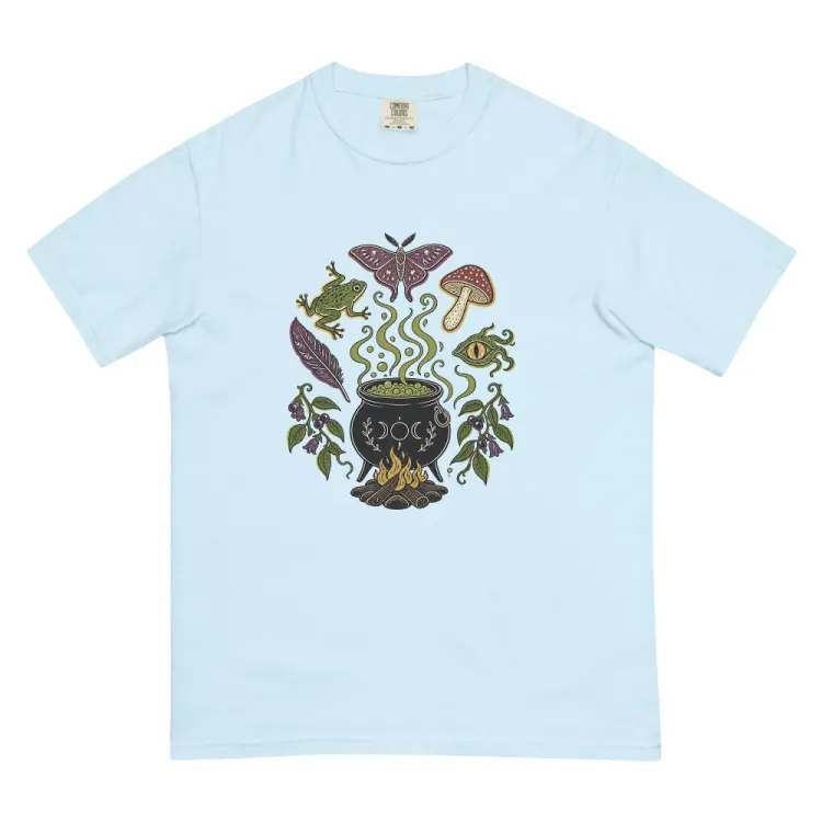 The Cauldron Recipe Tee in Chambray.