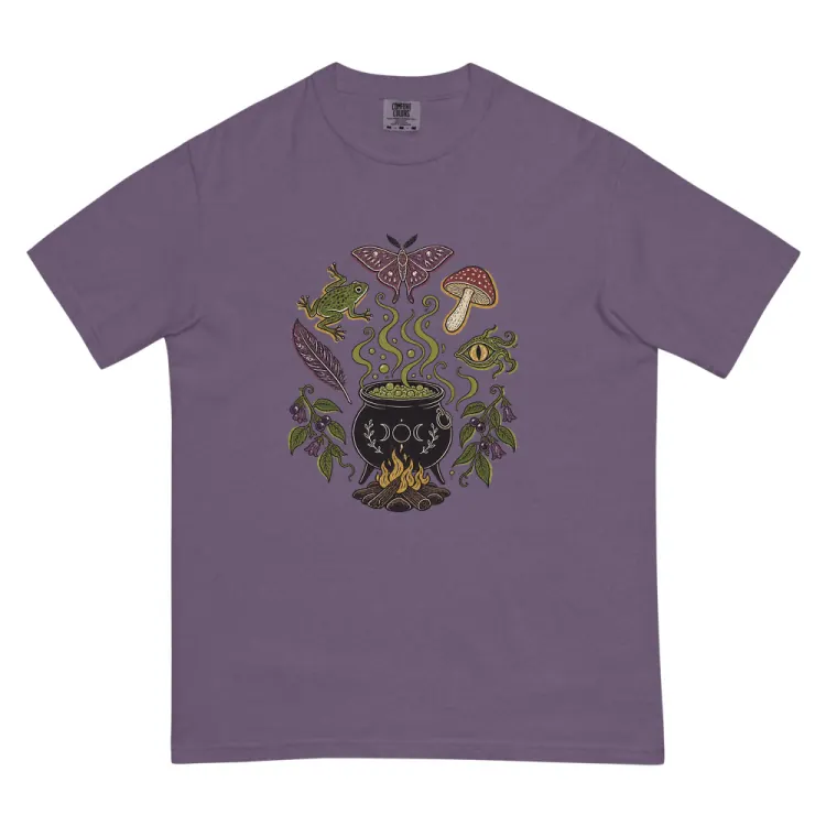 The Cauldron Recipe Tee in Grape.