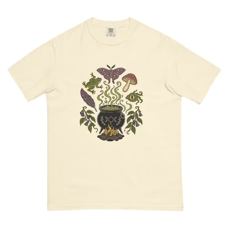 The Cauldron Recipe Tee in Ivory.