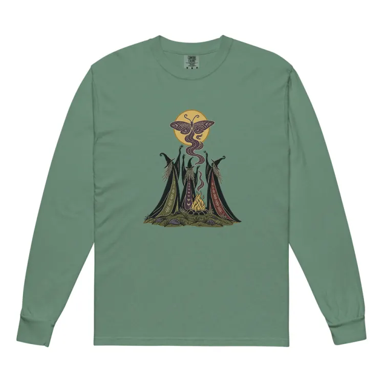 The Three Crones Long Sleeve in Light Green.