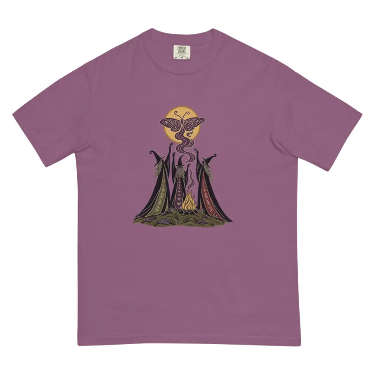 The Three Crones Tee in Berry.
