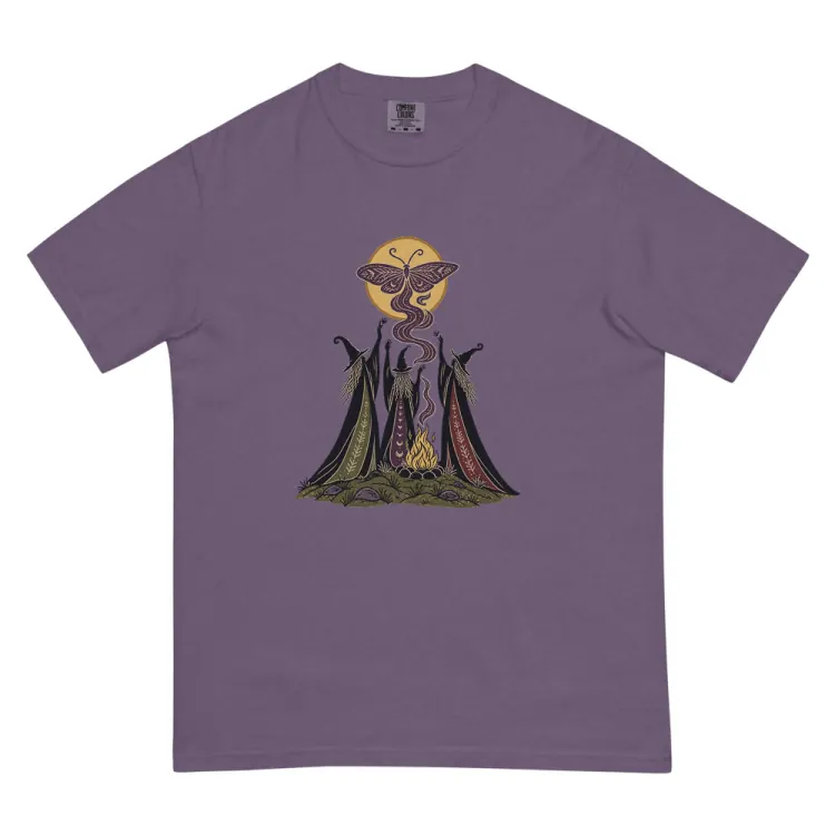 The Three Crones Tee in Grape.