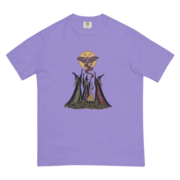 The Three Crones Tee in Violet.
