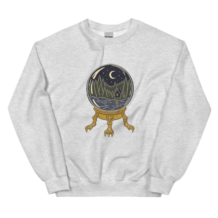 The The Crystal Ball Crewneck in Ash.