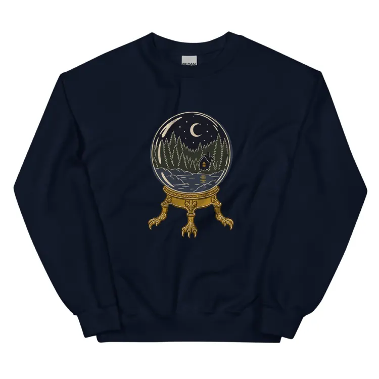 The The Crystal Ball Crewneck in Navy.