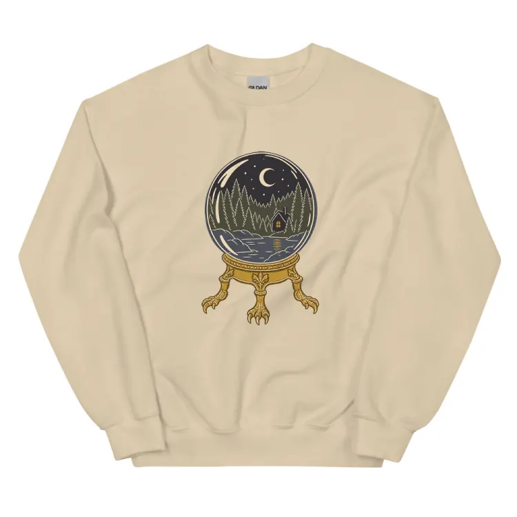 The The Crystal Ball Crewneck in Sand.