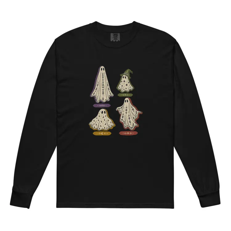 The A Field Guide to Common Ghosts Long Sleeve in Black.
