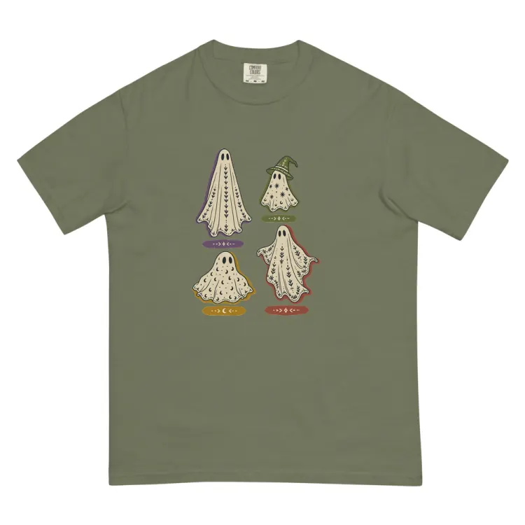 The A Field Guide to Common Ghosts Tee in Moss.