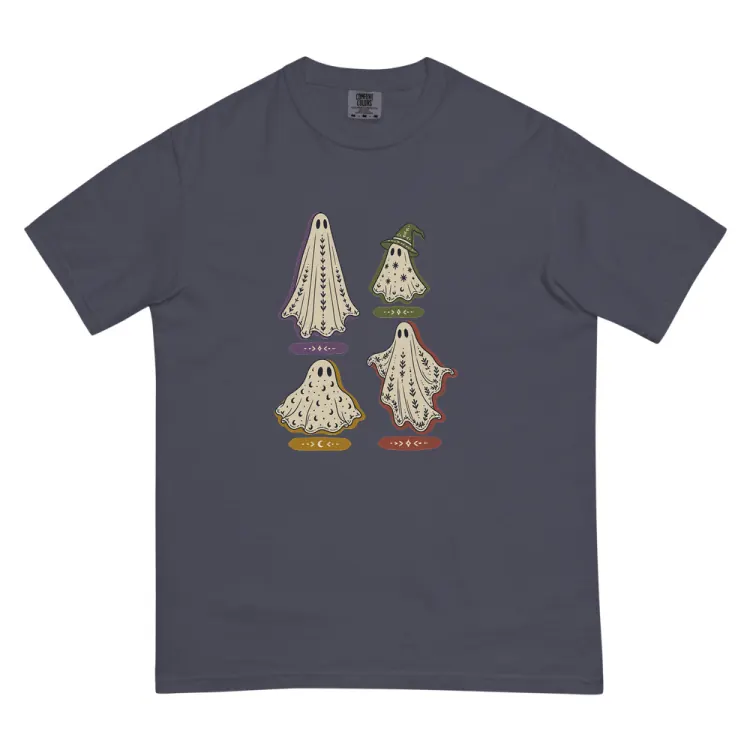The A Field Guide to Common Ghosts Tee in Navy.