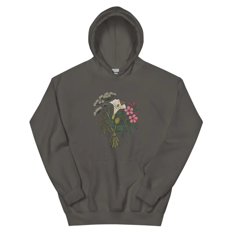 The The Poison Garden Hoodie in Charcoal.