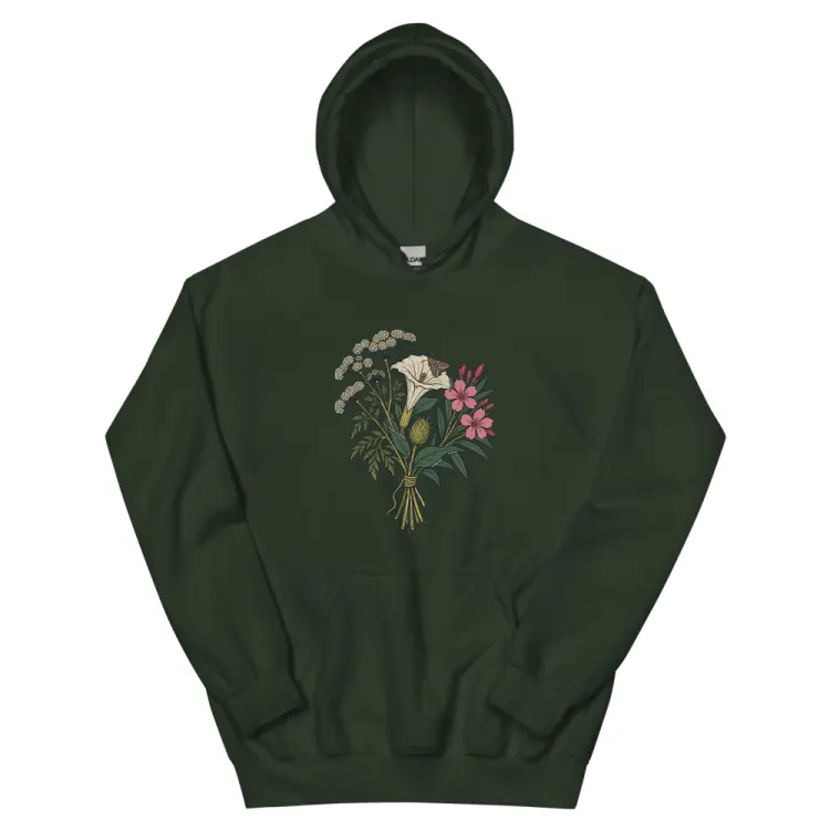 The The Poison Garden Hoodie in Forest Green.