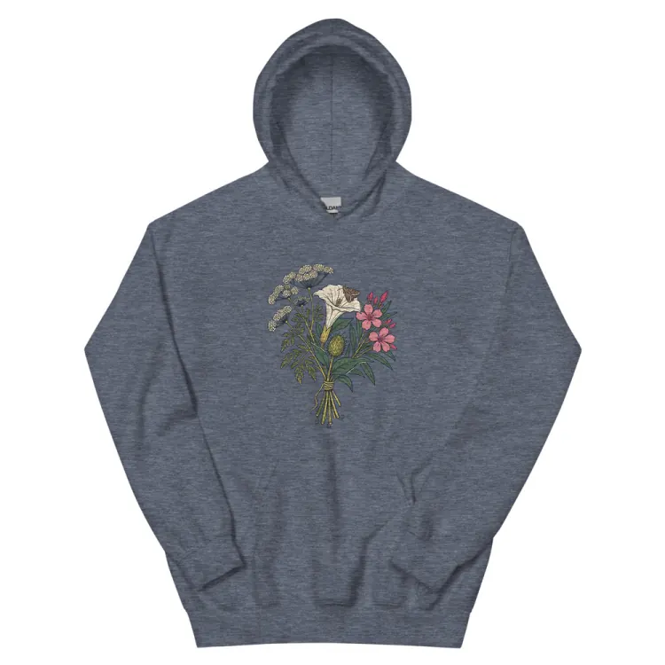 The The Poison Garden Hoodie in Heather Sport Dark Navy.