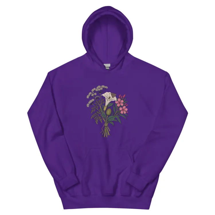 The The Poison Garden Hoodie in Purple.