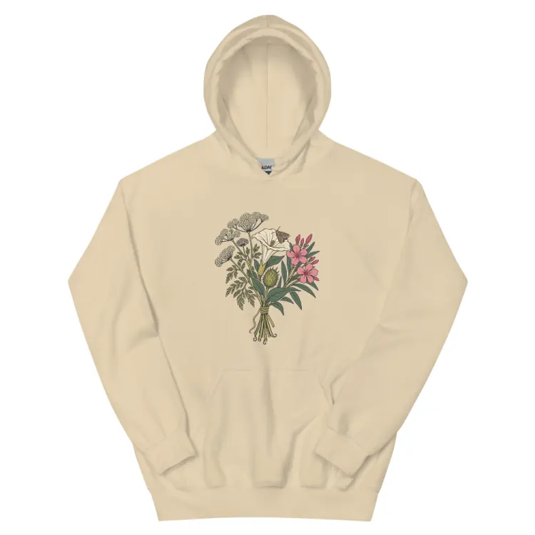 The The Poison Garden Hoodie in Sand.