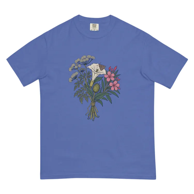 The The Poison Garden Tee in Mystic Blue.