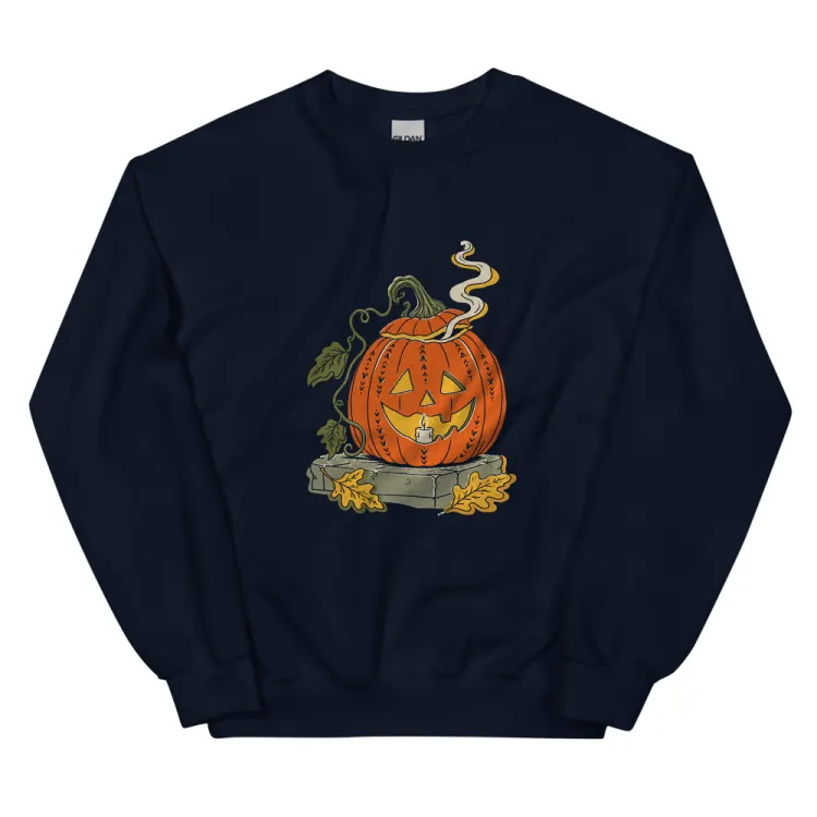 The The Last Pumpkin Crewneck in Navy.
