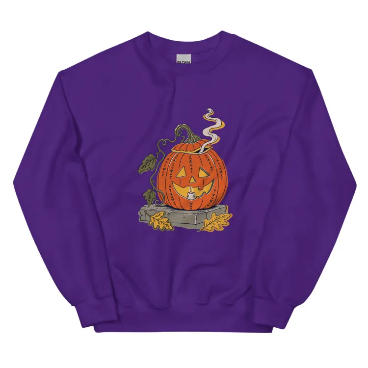 The The Last Pumpkin Crewneck in Purple.