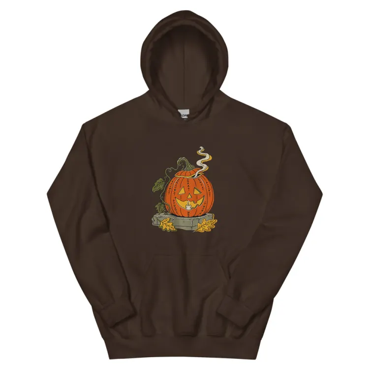 The The Last Pumpkin Hoodie in Dark Chocolate.