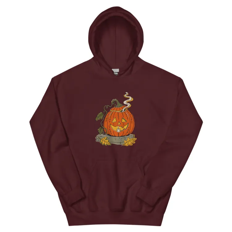 The The Last Pumpkin Hoodie in Maroon.