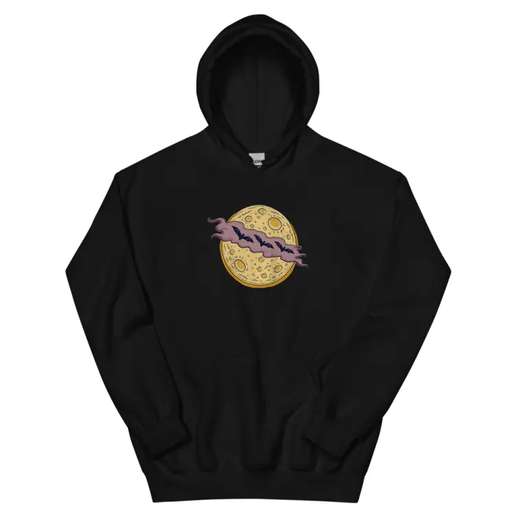 The Cloud Over the Moon Hoodie in Black.