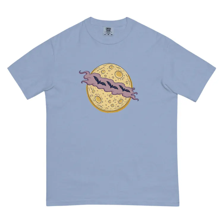 The Cloud Over the Moon Tee in Washed Denim.
