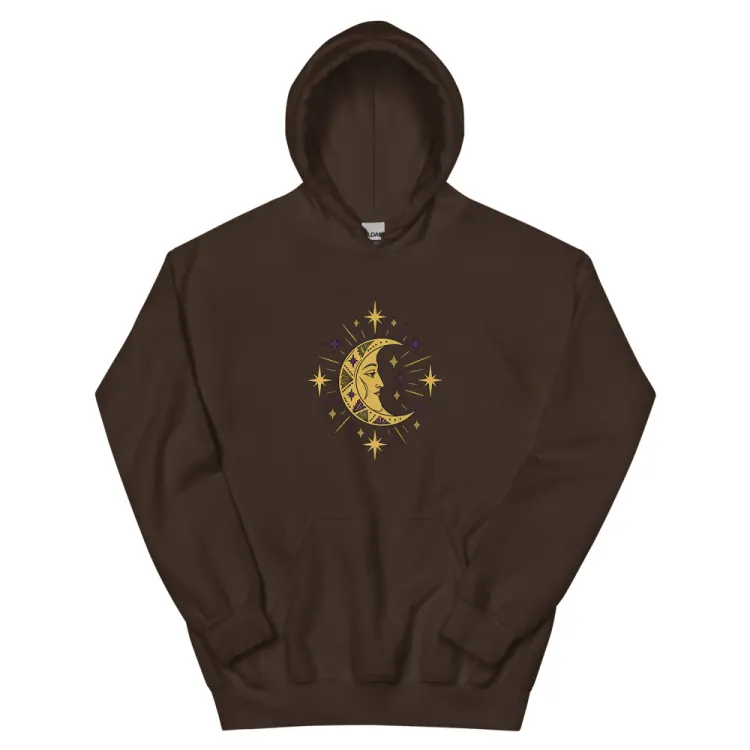 The The Man in the Moon Hoodie in Dark Chocolate.