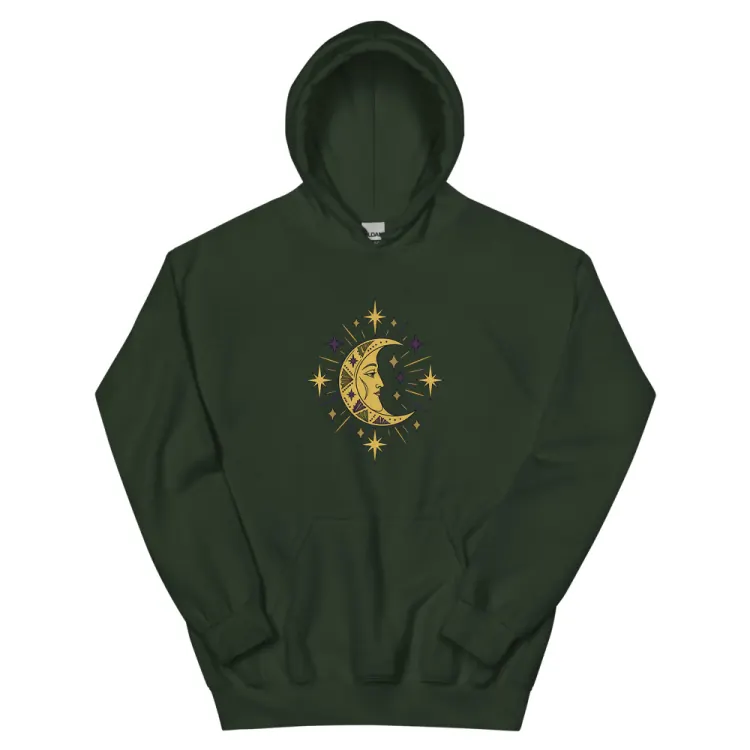 The The Man in the Moon Hoodie in Forest Green.