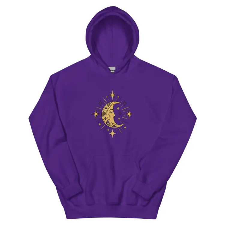 The The Man in the Moon Hoodie in Purple.