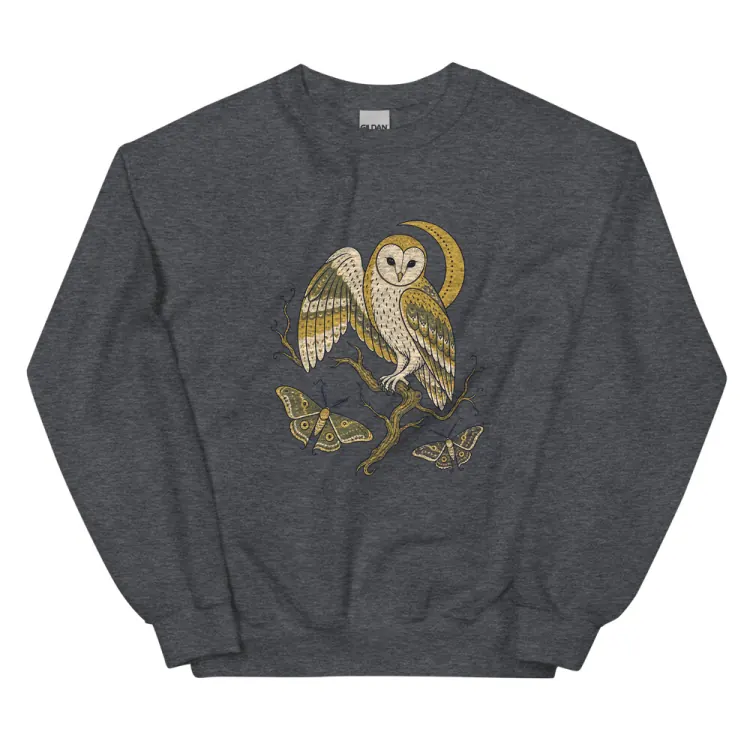 The The Night Watch Crewneck in Dark Heather.
