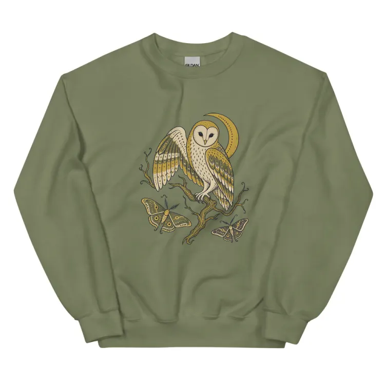 The The Night Watch Crewneck in Military Green.