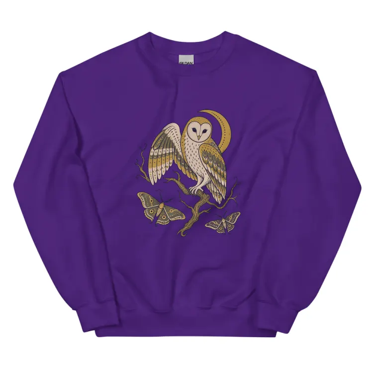 The The Night Watch Crewneck in Purple.