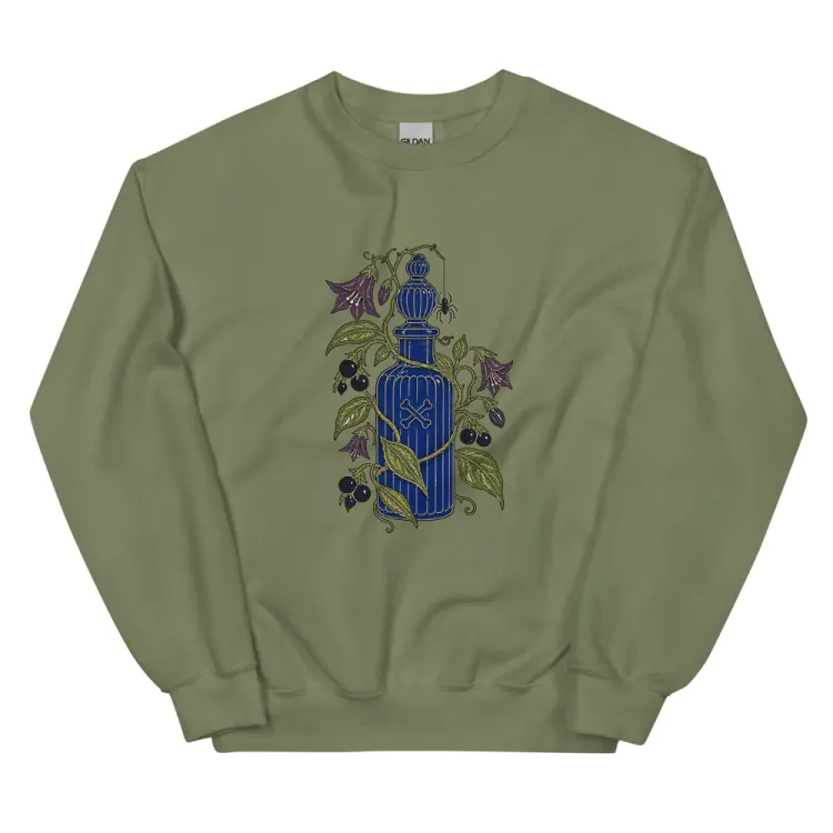 The Handle With Care Crewneck in Military Green.