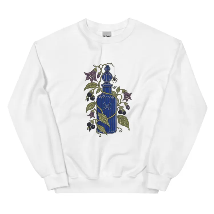 The Handle With Care Crewneck in White.