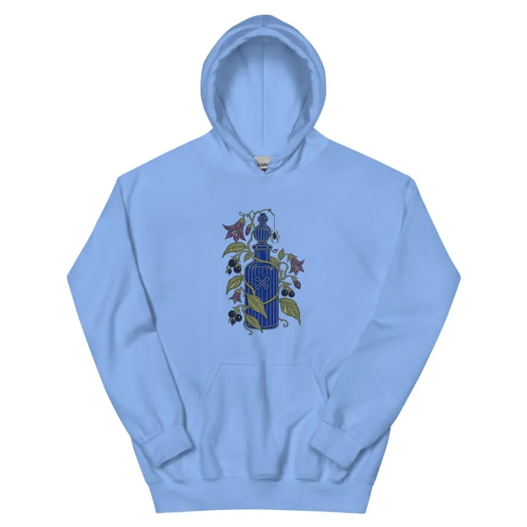 The Handle With Care Hoodie in Carolina Blue.
