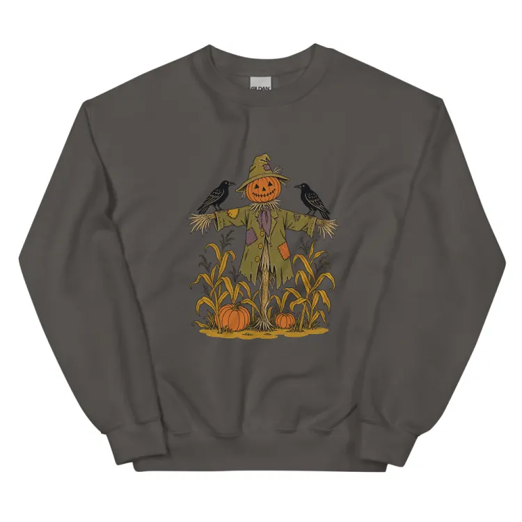 The The Scarecrow Crewneck in Charcoal.
