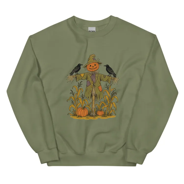 The The Scarecrow Crewneck in Military Green.