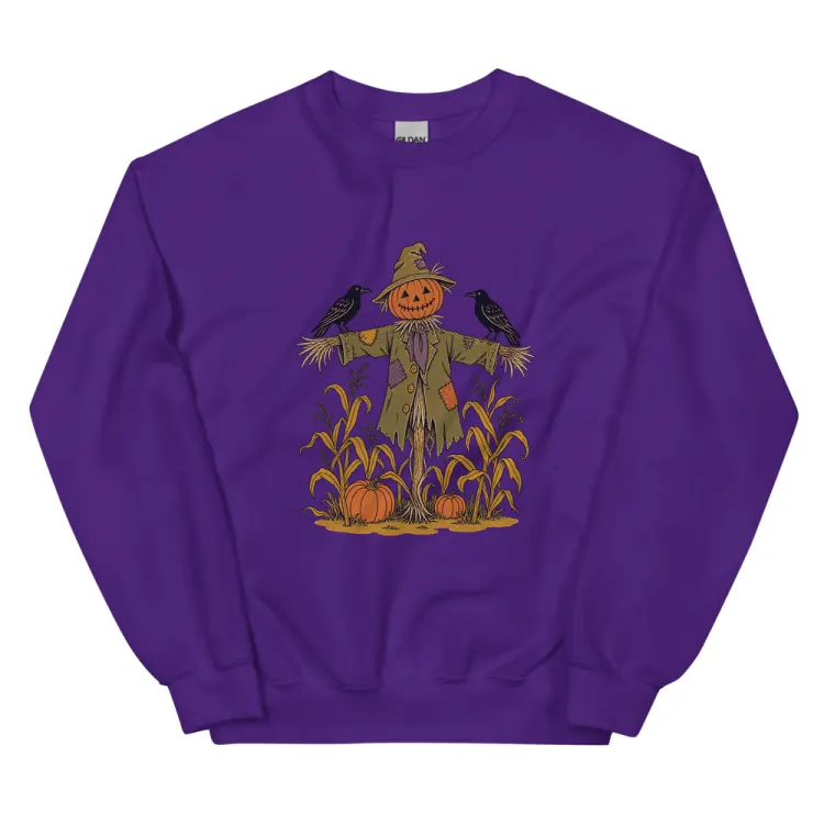 The The Scarecrow Crewneck in Purple.