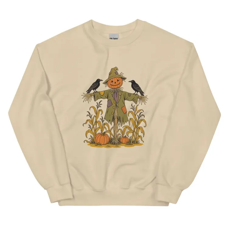 The The Scarecrow Crewneck in Sand.
