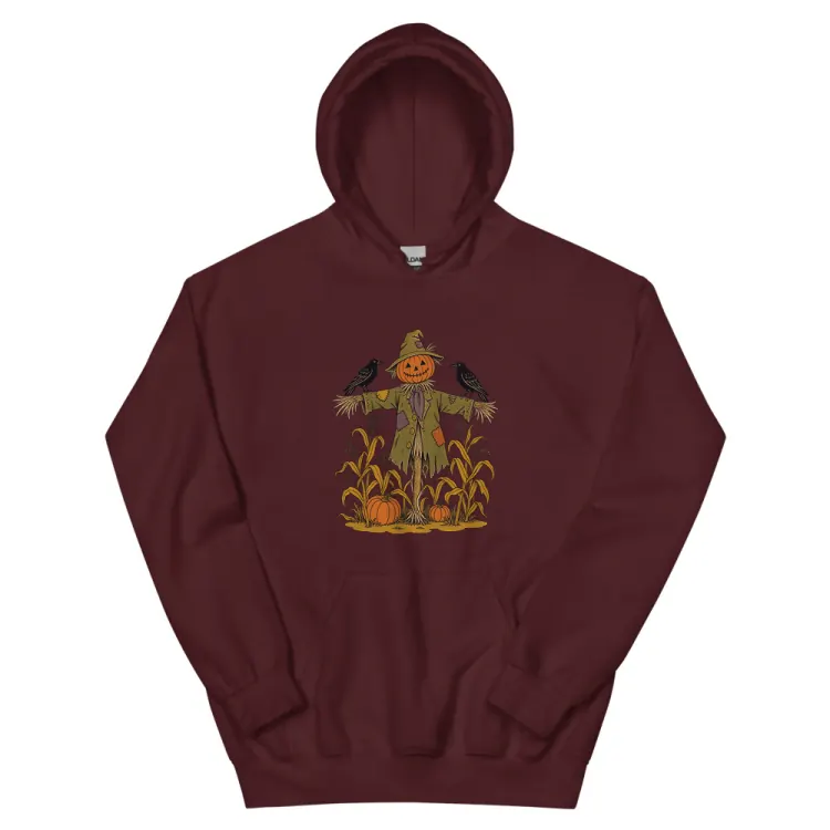 The The Scarecrow Hoodie in Maroon.